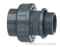 PVC 3-delige Zwembadkoppeling/raccord Union (50mm X 1 1/2" - PN10) - 0100432
