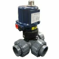 Elektrische Driewegklep/driewegkraan (63mm - Bypass Zonnepanelen - Onder & Overlooptechniek)