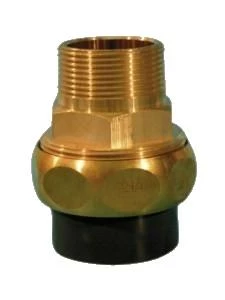 Brons/PVC3-delige Koppeling/raccord Union (2" Buitendraad Brons X 63mm PVC)