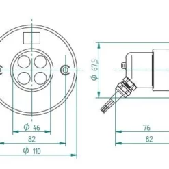 Lahme Bronzen Powerled Schijnwerper (4 X 3W-12V-WIT)